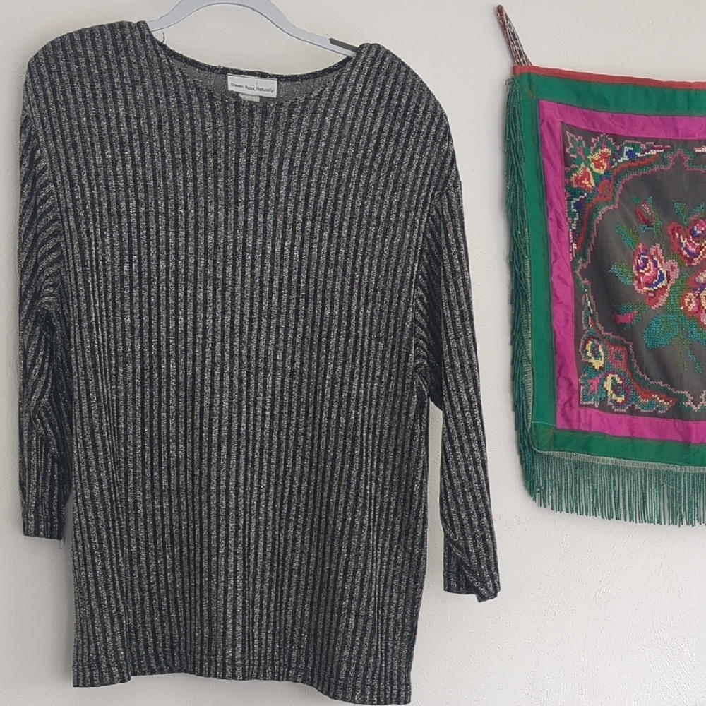 Black and Gray Striped Sweater